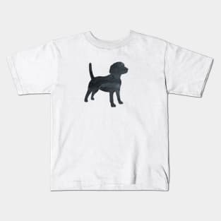 Beagle Art Black Dog Silhouette Kids T-Shirt